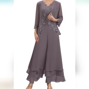 Mother of The Bride Pants Suits for Wedding Chiffon Formal Gown